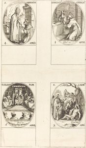 Svatý Ambrož; sv. Vincent Ferrer; Svatý Celestin; Svatý Lazar od Jacques Callot