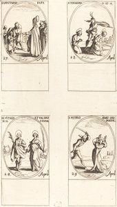 svatý Anastasius; Svatá Theodora; Sts. Vitalis a Valeria; Svatý Petr mučedník od Jacques Callot