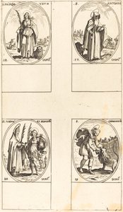 Svatý Antonín; Svatá Priska; Sv. Germanicus; Sts. Fabian a Sebastian od Jacques Callot