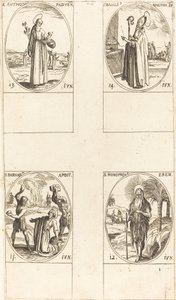 Sv. Barnabáš, apoštol, sv. Honofrius, sv. Antonín Paduánský, sv. Bazil Veliký. od Jacques Callot