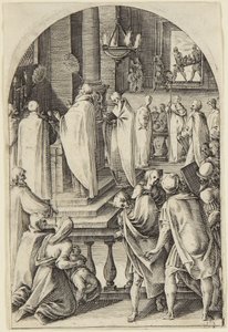 Svatý Basileios slavící oběť mše od Jacques Callot