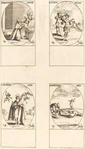 Svatý Bonaventura, svatý Justus, svatý Jindřich, císař, svatý Antioch. od Jacques Callot