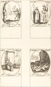 Svatá Kristýna; svatý Jakub, apoštol a svatý Kryštof; svatá Anna; Sedm spáčů E od Jacques Callot