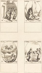 Svatý Fridrich; Svatý Arsenius, poustevník; sv. Eliáš, prorok; Svatý Josef Spravedlivý od Jacques Callot