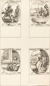 Svatý Jiří; Svatý Sabas; Svatý Marek, evangelista; Svatý Marcellin od Jacques Callot