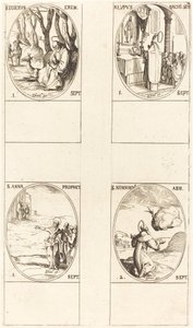sv. Jiljí; sv. Lupus; svatá Anna; Sv. Nonnosus od Jacques Callot