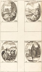 Svatý Hugo; svatý František z Pauly; Svatá Marie Egyptská; Svatý Richard od Jacques Callot