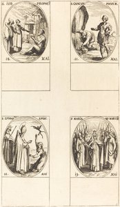 Sv. Job, prorok, svatý Gangulphus, svatý Epifanius, svatá Maria mučedníků. od Jacques Callot