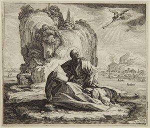 Svatý Jan na ostrově Patmos od Jacques Callot