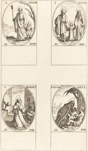 Svatý Josef; Svatý Joachim; Svatý Benedikt, opat; Svatá Kateřina Švédská od Jacques Callot