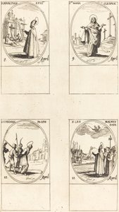 St. Perpetuus; svatá Marie Kleofášova; Svatý Ezechiel; Svatý Lev Veliký od Jacques Callot