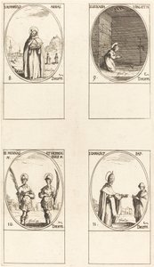 sv. Romaricus; Svatá Leocadia; Sts. Mennas a Hermogenes; Svatý Damasus od Jacques Callot