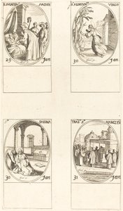 sv. Sulpicius; St. Aldegondes; Svatá Sabina; Povolání svatého Marka od Jacques Callot