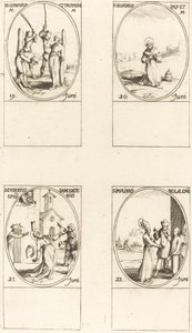 sv. Gervase a Protase; St. Silverius; Svatý Eusebius ze Samosaty; Svatý Paulinus z Noly od Jacques Callot
