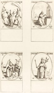 Svatí Gorgonius & Dorothy; Svatý. Mikuláš z Tolentina; Svatý. Polianus & Nemesian; Svatý. Pul od Jacques Callot
