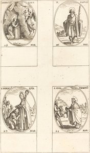 Zvěstování, sv. Castulus, sv. Rupert, sv. Gontran. od Jacques Callot
