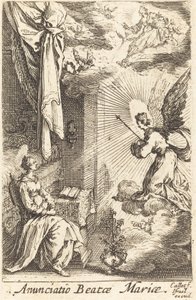 Zvěstování v roce 1630 nebo později. od Jacques Callot
