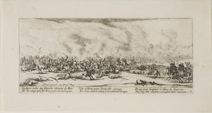 Bitva, třetí deska z knihy Válečné útrapy od Jacques Callot