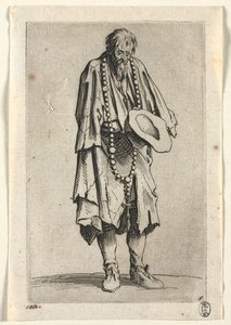 The Beggars: Žebrák s růžencem od Jacques Callot