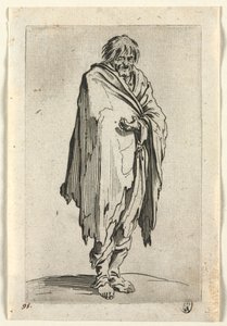The Beggars: Beggar without Hat or Shoes, c. 1623. od Jacques Callot