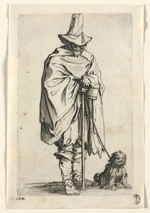 Žebráci: Slepý muž se svým psem, c. 1623. od Jacques Callot