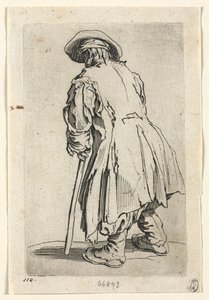 The Beggars: Starý žebrák o jedné berli od Jacques Callot