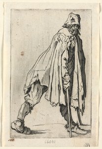 Žebráci: Žebrák o berlích, nosí čepici, c. 1623. od Jacques Callot