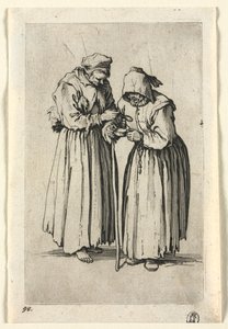 Žebráci: Dvě žebráky, c. 1623. od Jacques Callot