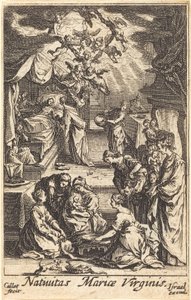 Narození Panny Marie, v roce 1630 nebo později. od Jacques Callot