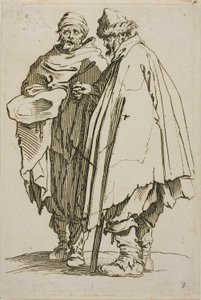 The Blind Man and his Companion, deska devět z The Beggars od Jacques Callot
