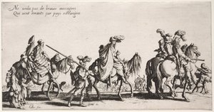 The Bohemians: The Bohemians Marching: The Vanguard, c. 1621-1625. od Jacques Callot
