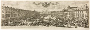 Carrière, nebo Rue Neuve, v Nancy (Nová ulice) od Jacques Callot