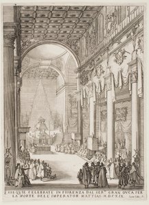 Katafalk císaře Matyáše od Jacques Callot