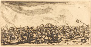 Kavalerie boj s meči od Jacques Callot