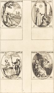 Obrácení svatého Augustina; Svatý Hilary; Svatý Jan před latinským portálem; Svatý Jan z Damašku od Jacques Callot