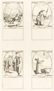 Obrácení Saula; Svatý Pavel; Svatý Jan Zlatoústý; Svatý Cyril Alexandrijský od Jacques Callot