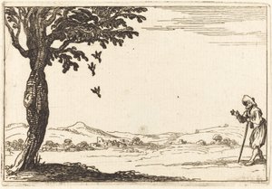 Vrána a její mládě od Jacques Callot
