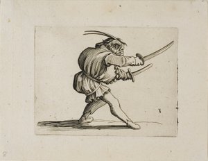 Duelist se dvěma meči, od Varie Figure Gobbi od Jacques Callot