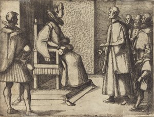Vyslanec Toskánska děkuje královně [verso] od Jacques Callot