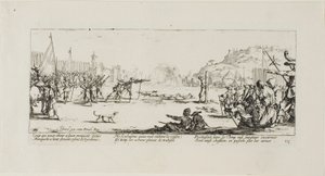 The Fire Squad, deska dvanáct z The Miseries of War od Jacques Callot