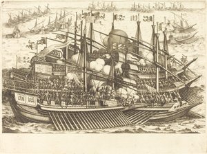 První námořní bitva od Jacques Callot