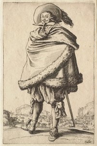 Pán zahalený v kabátu lemovaném kožešinou od Jacques Callot