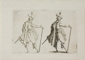 Gentleman s velkou holí z The Caprices od Jacques Callot