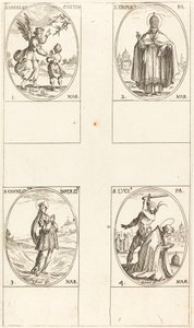 Anděl strážný, sv. Simplici, sv. Cunegundes, sv. Lucie. od Jacques Callot