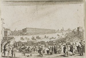 Koňské dostihy v paláci Pitti ve Florencii od The Caprices od Jacques Callot