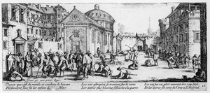 Nemocnice, deska 15 z Miseries and Misfortunes of War, vyryla Israel Henriet (c.1590-1661) 1633 od Jacques Callot