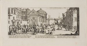 The Hospital, deska patnáct z The Miseries of War od Jacques Callot