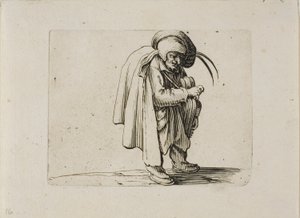 Hurdy-Gurdy Player, z Varie Figure Gobbi od Jacques Callot