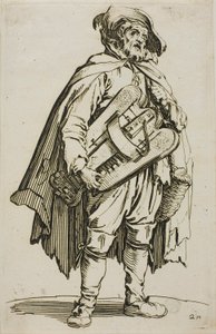 Hurdy-Gurdy Player, deska dva z The Beggars od Jacques Callot