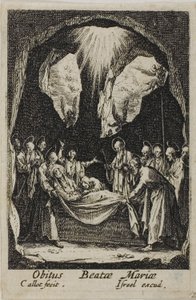 Pohřeb Panny Marie, z knihy Život Panny Marie od Jacques Callot